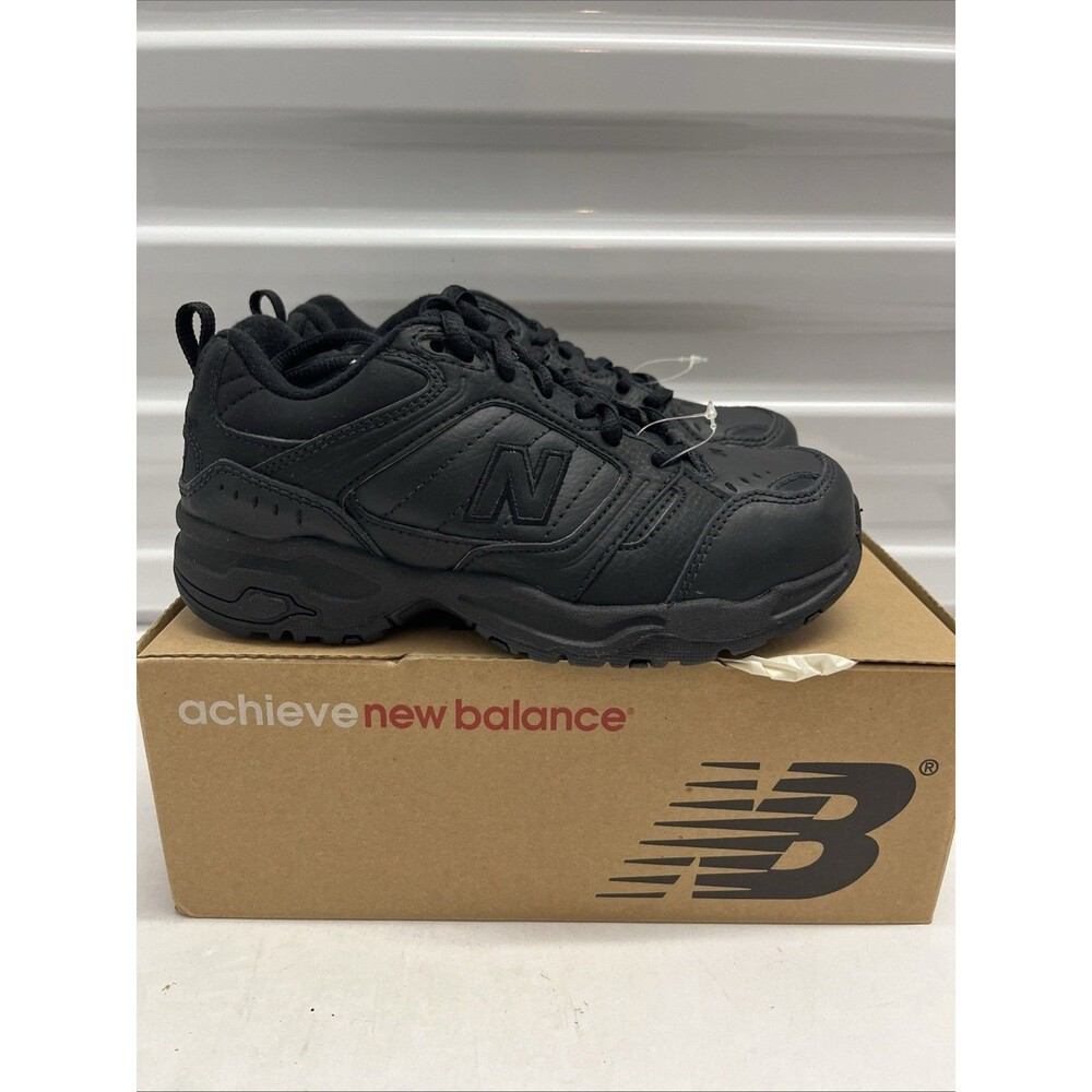 New Balance 621 Little Kid Black Leather Lace Up Training Shoes SZ 10.5 W